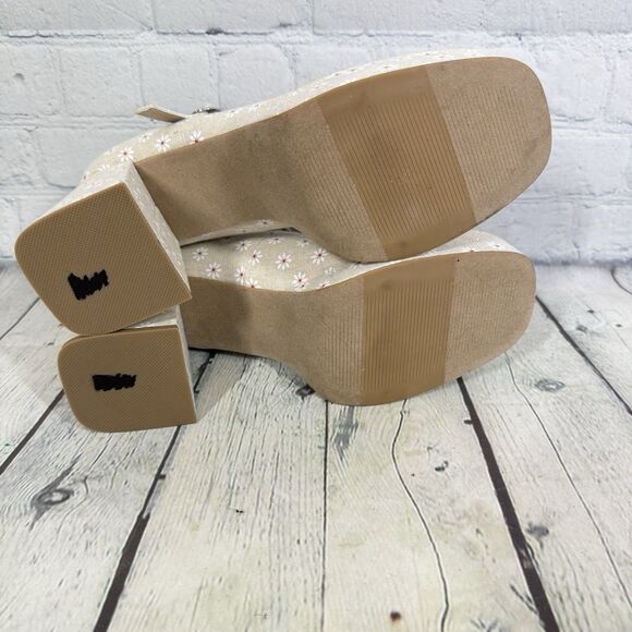 Maiden Platform Floral Fabric Women Size 9.5 Block Mary Jane Cottage Fairy Shoes - Picture 10 of 10